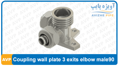 Coupling wall plate 3 exits elbow male 90